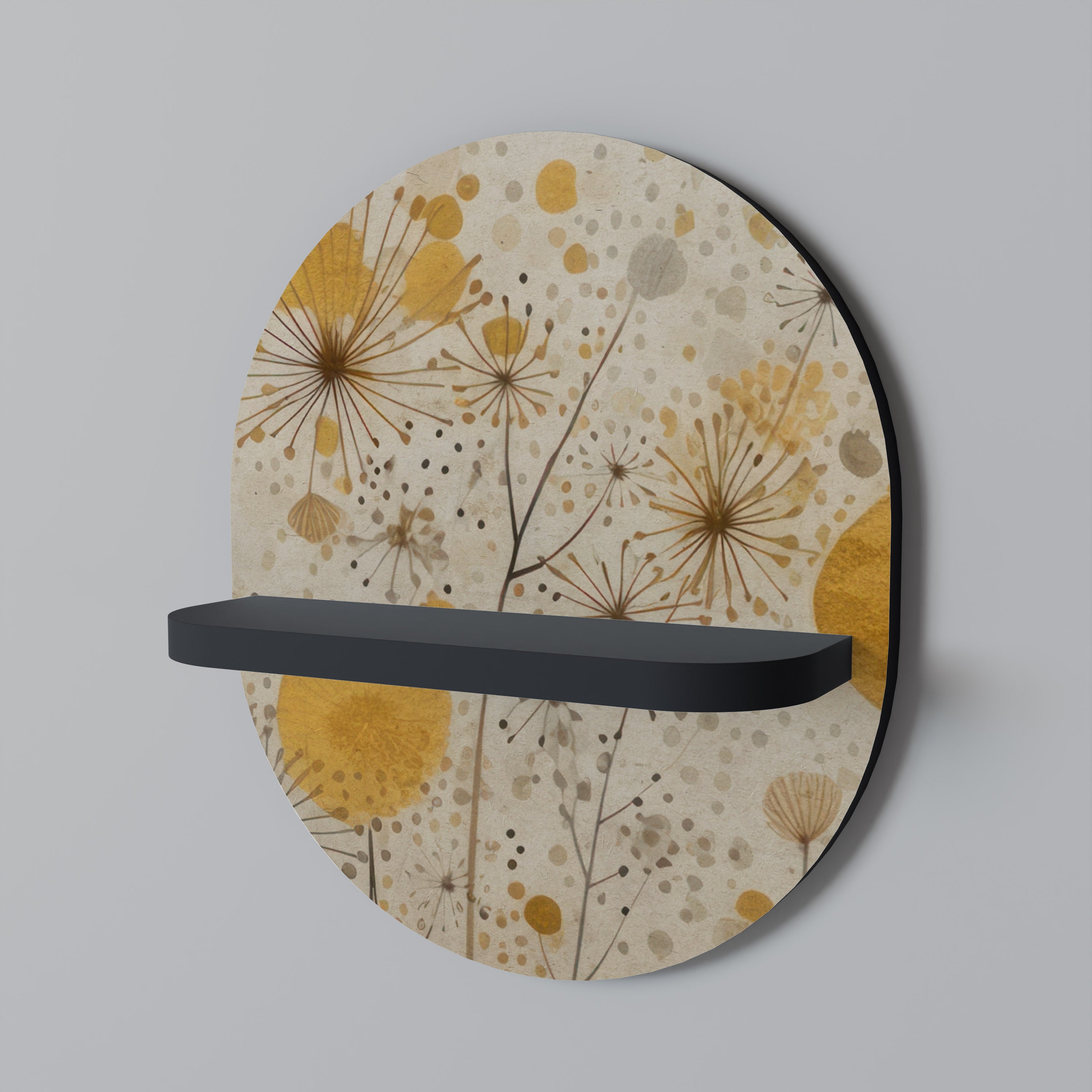 Estantería de arte ovalada MORNING GLADE con acabado negro