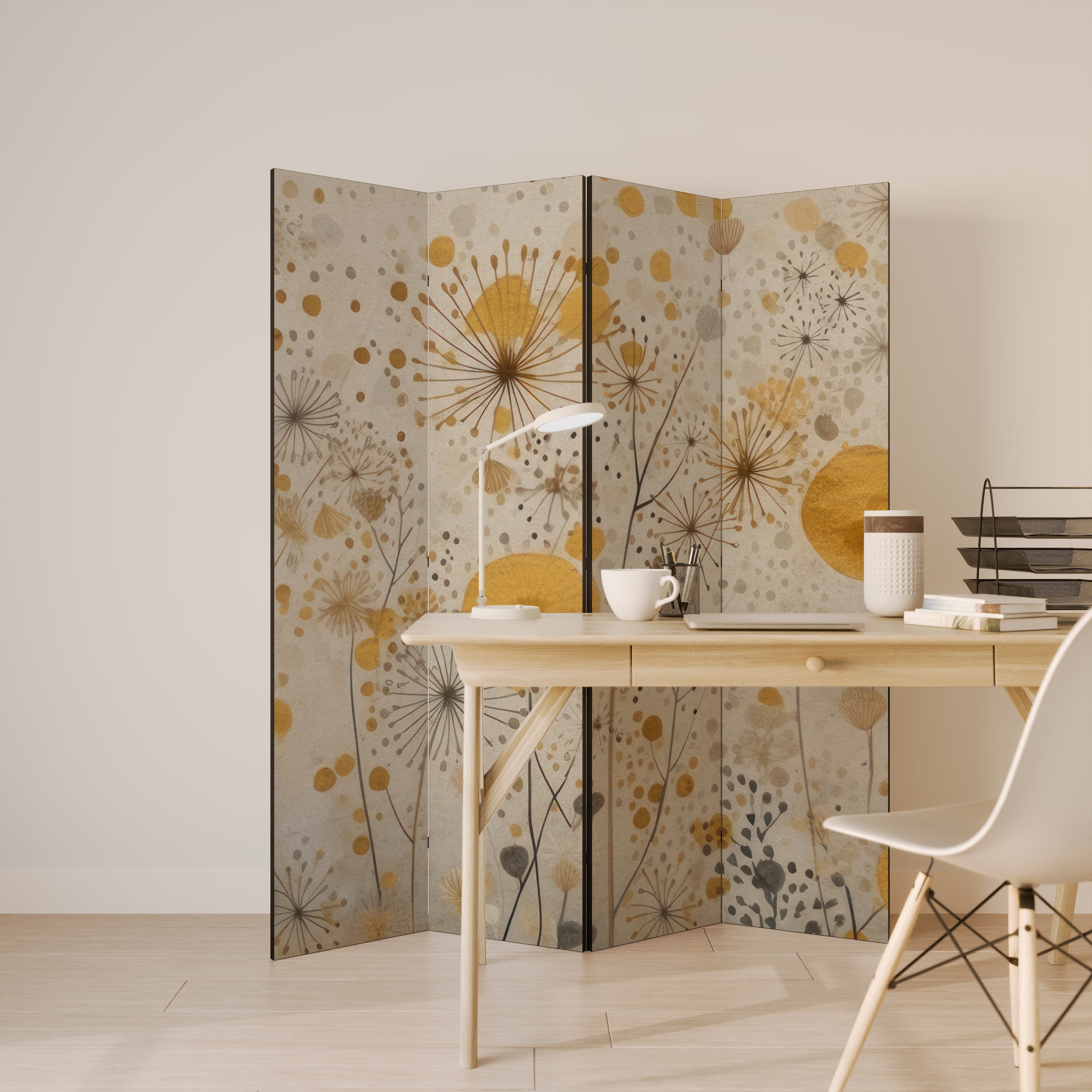 MORNING GLADE Decorative 4-Panel Room Divider