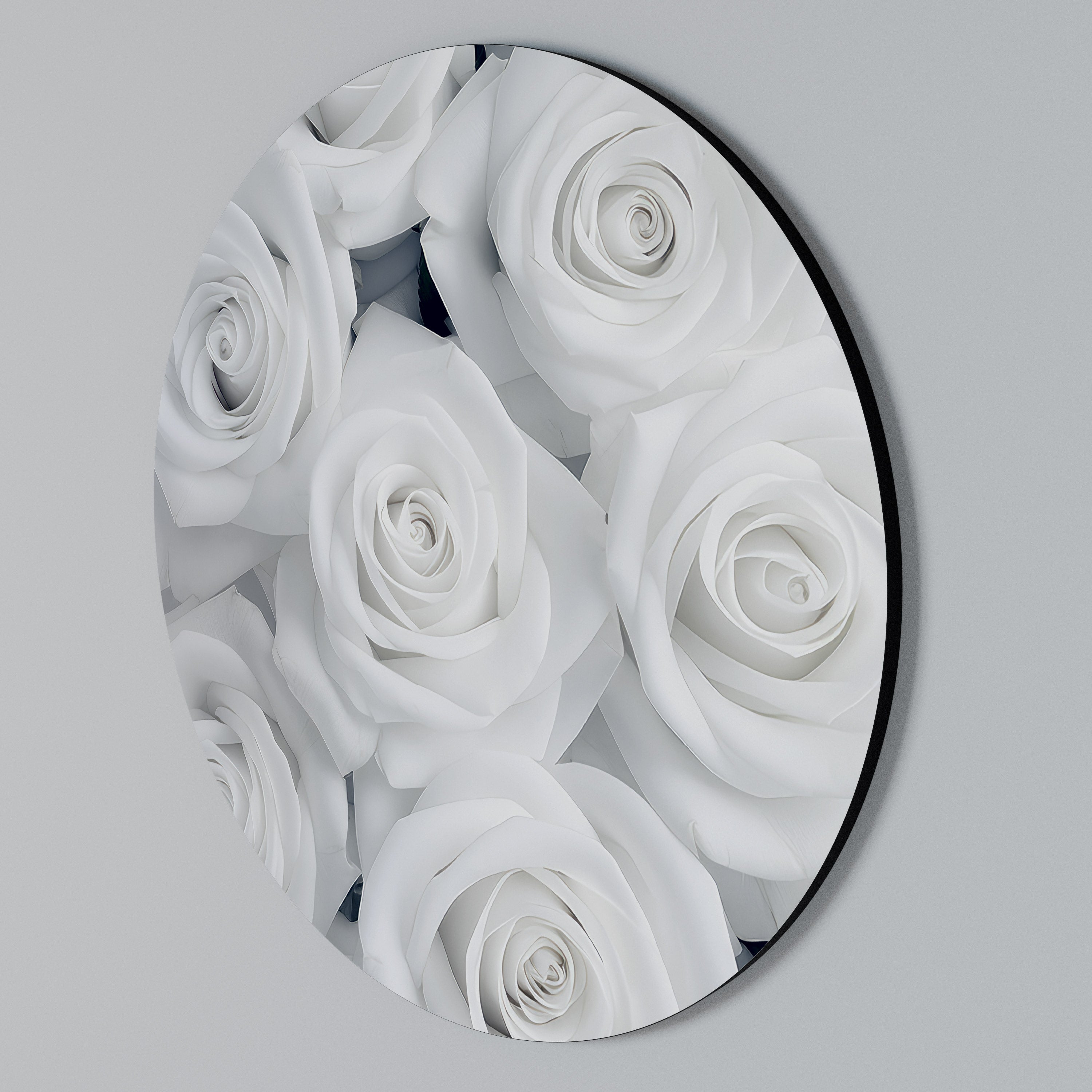 ELEGANCE IN WHITE Round Wall Art