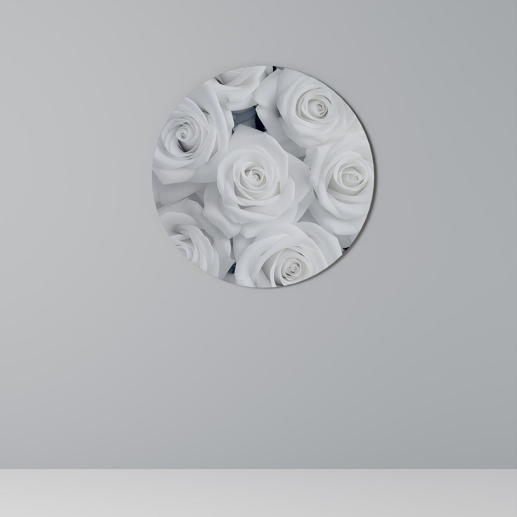 ELEGANCE IN WHITE Round Wall Art