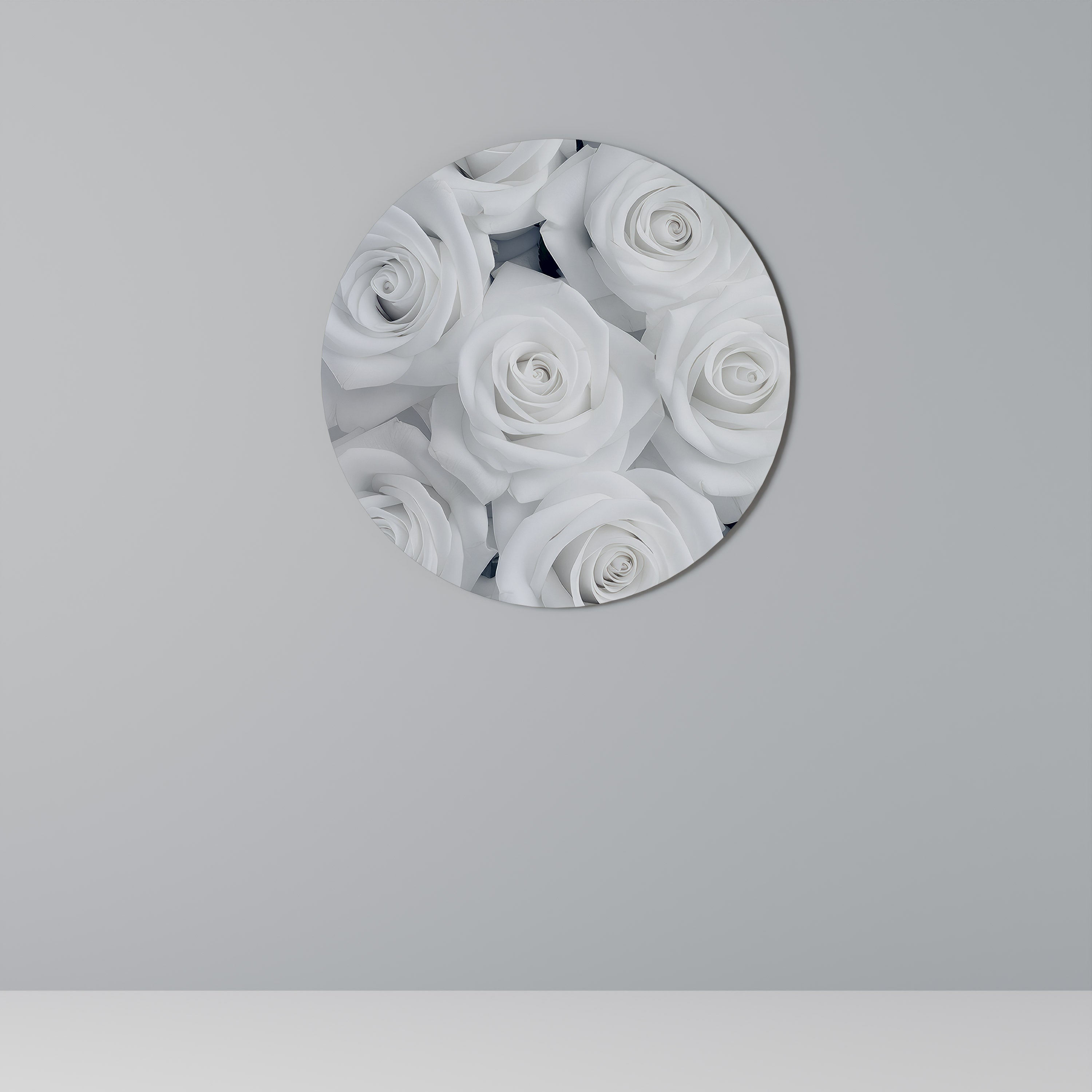ELEGANCE IN WHITE Round Wall Art
