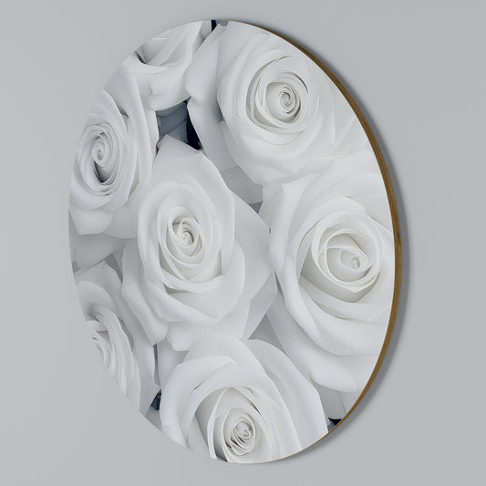 ELEGANCE IN WHITE Arte de pared redondo