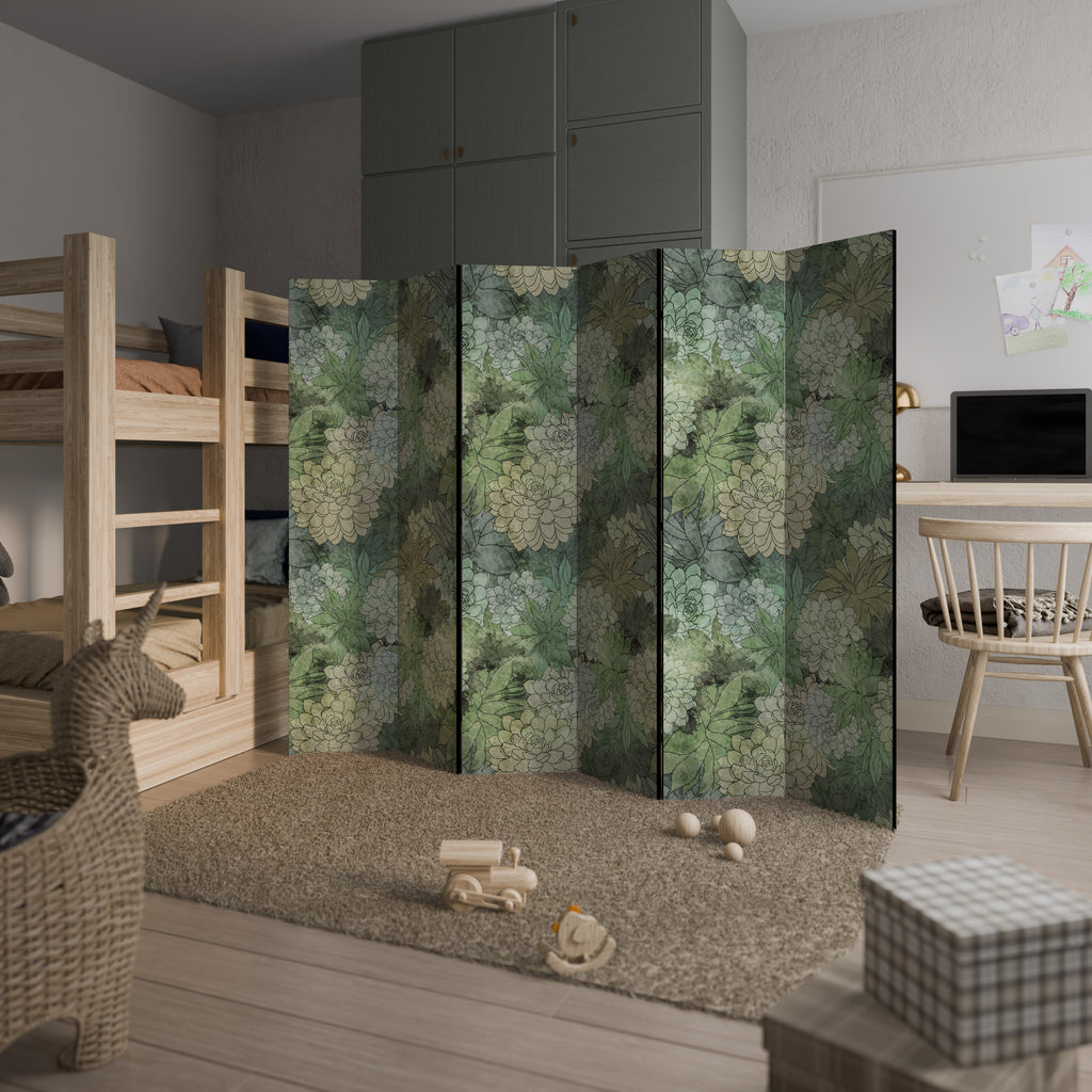 SUCCULENT CLUSTER 6-Panel Room Divider