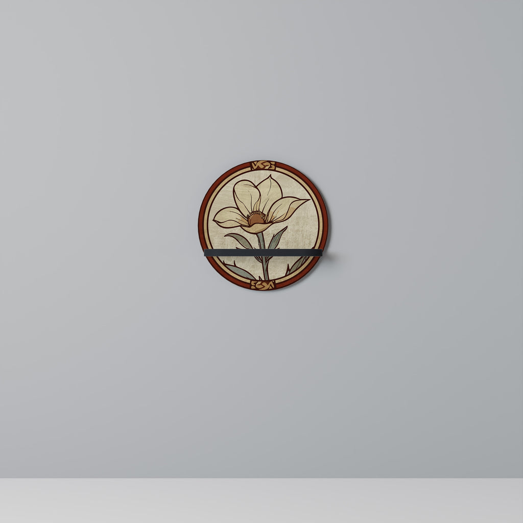 Estantería artística redonda TIMELESS FLORA con acabado negro