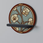 ORNATE PETALS Estante Redondo Decorativo en Acabado Negro