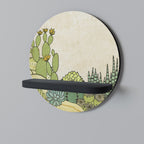 SUCCULENTS KALEIDOSCOPE Estante Redondo Decorativo en Acabado Negro