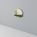 SUCCULENTS KALEIDOSCOPE Estante Redondo Decorativo en Acabado Negro