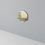 SUCCULENTS KALEIDOSCOPE Estante Redondo Decorativo en Efecto Roble