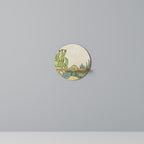 SUCCULENTS KALEIDOSCOPE Estante Redondo Decorativo en Efecto Roble