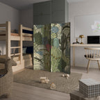 SUCCULENTS KALEIDOSCOPE Biombo de 4 paneles