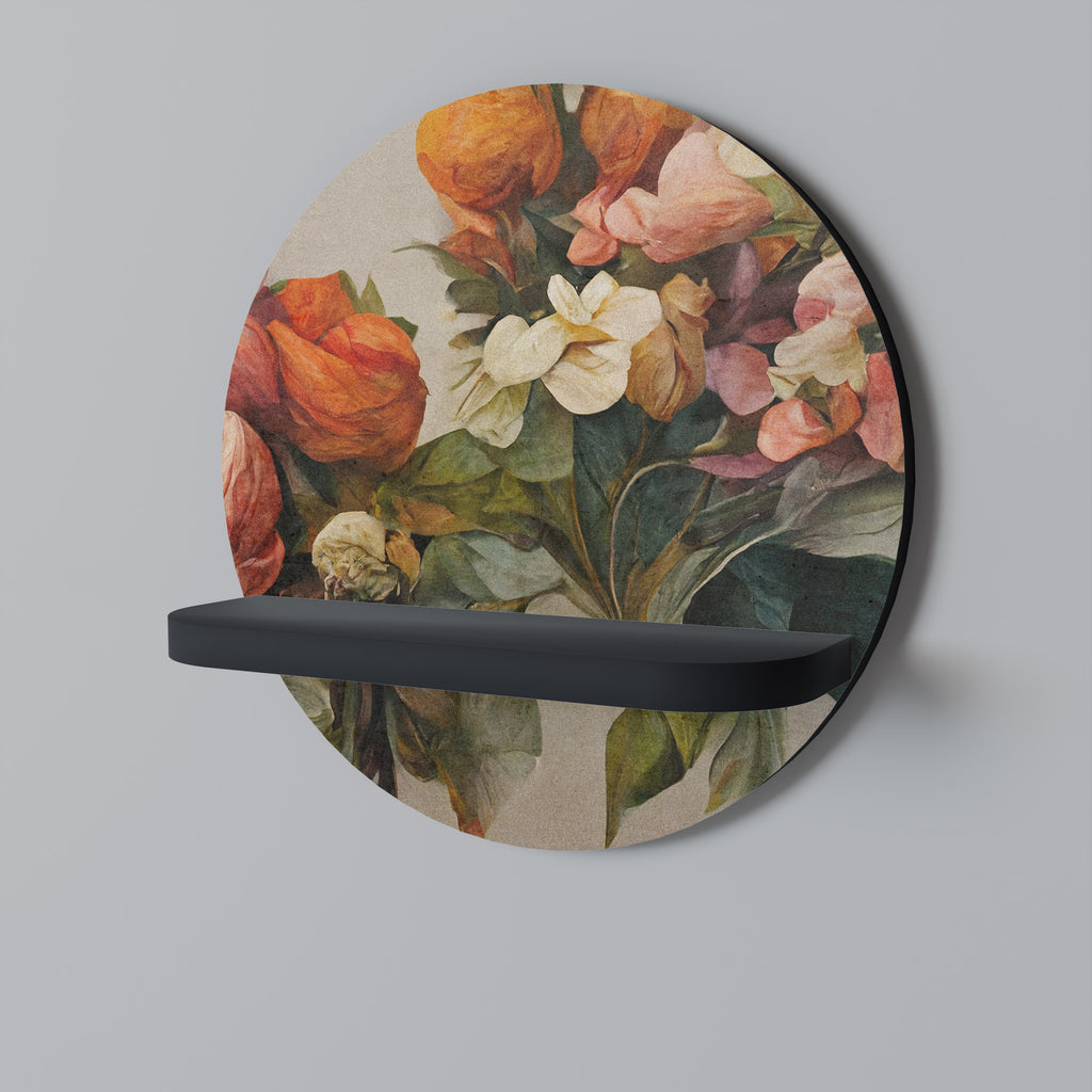 BELLEZA CON ESTILO Estantería de arte redonda con acabado negro
