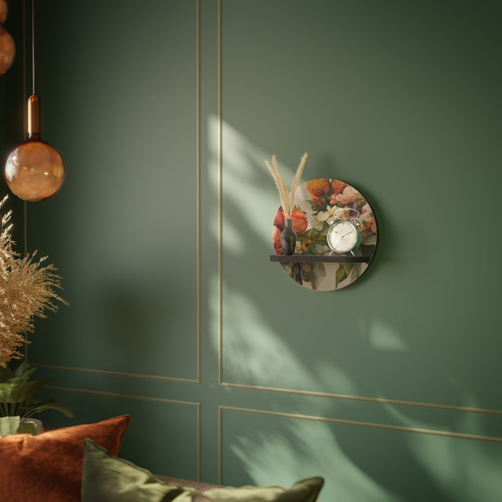 BELLEZA CON ESTILO Estantería de arte redonda con acabado negro