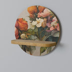 STYLISH BEAUTY Round Art Shelf In Oak Effect