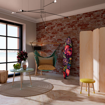 BLOOMING ELEGANCE Panel decorativo de tabla de surf