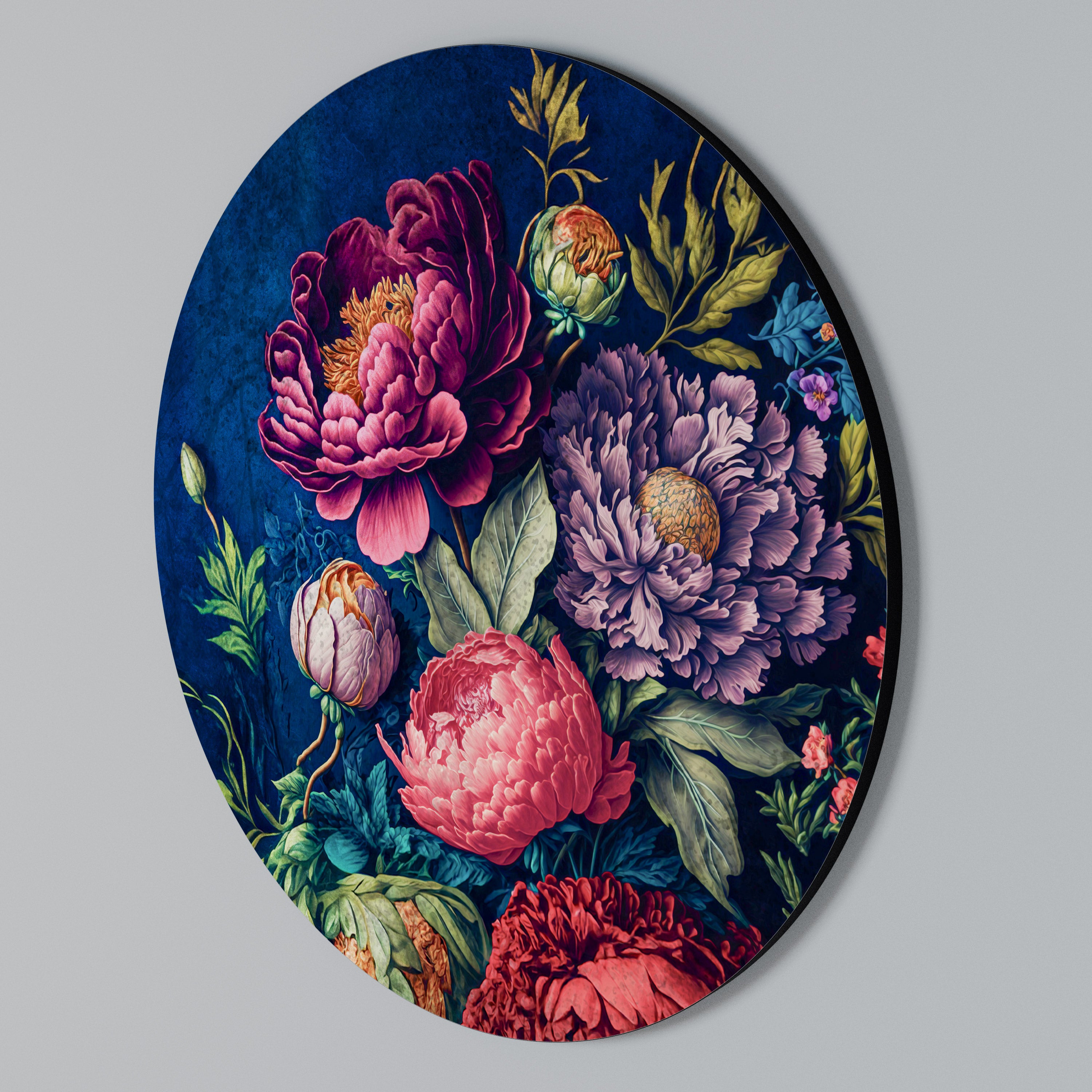 BLOOMING ELEGANCE Round Wall Art