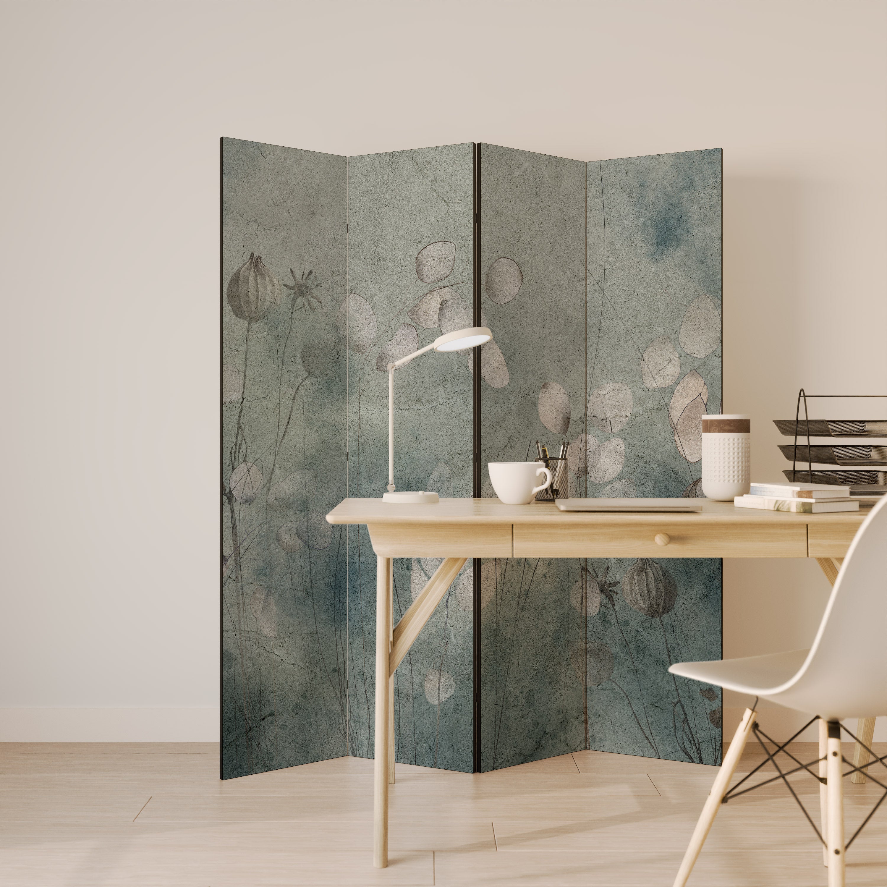 Biombo decorativo de 4 paneles NIGHT LADY