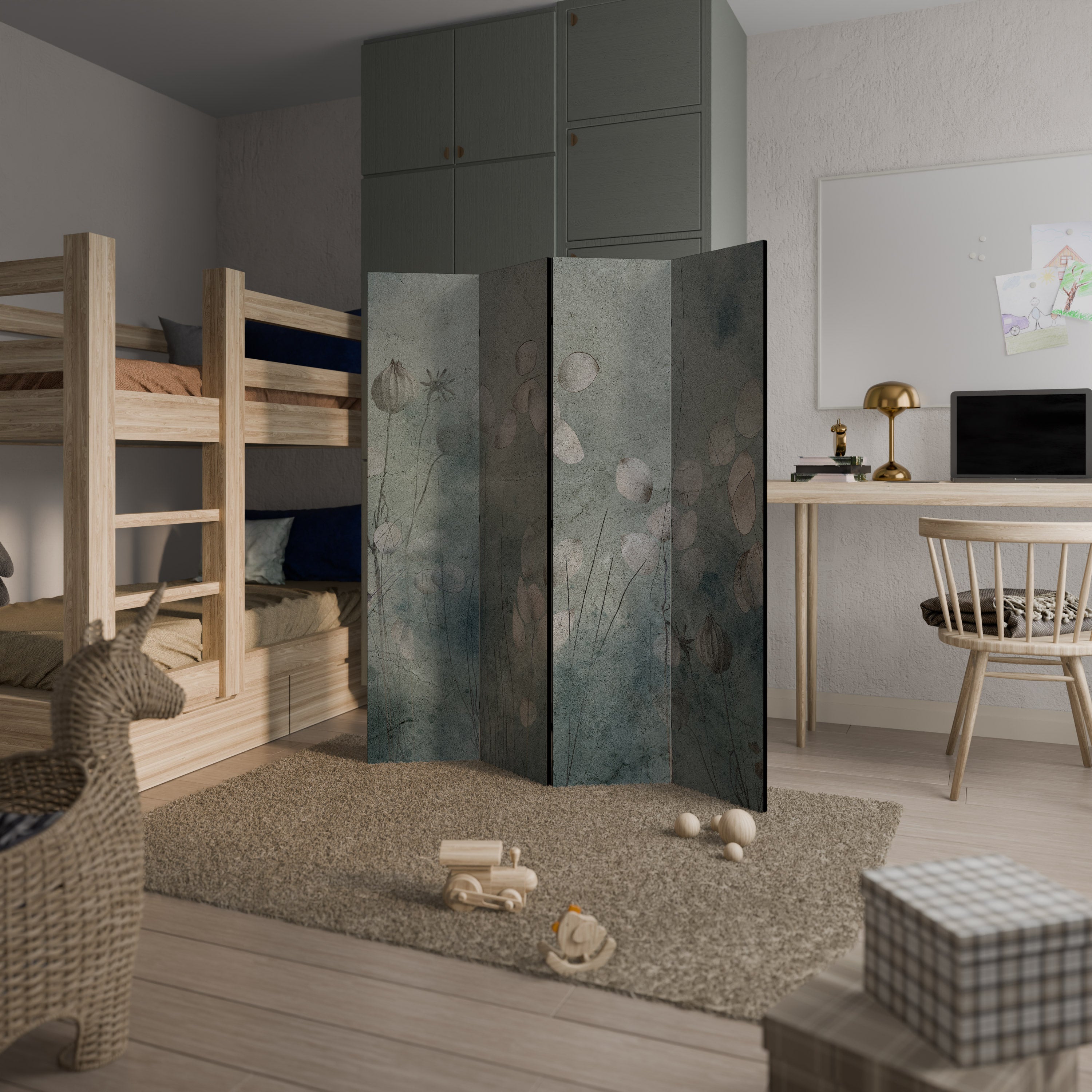 Biombo decorativo de 4 paneles NIGHT LADY