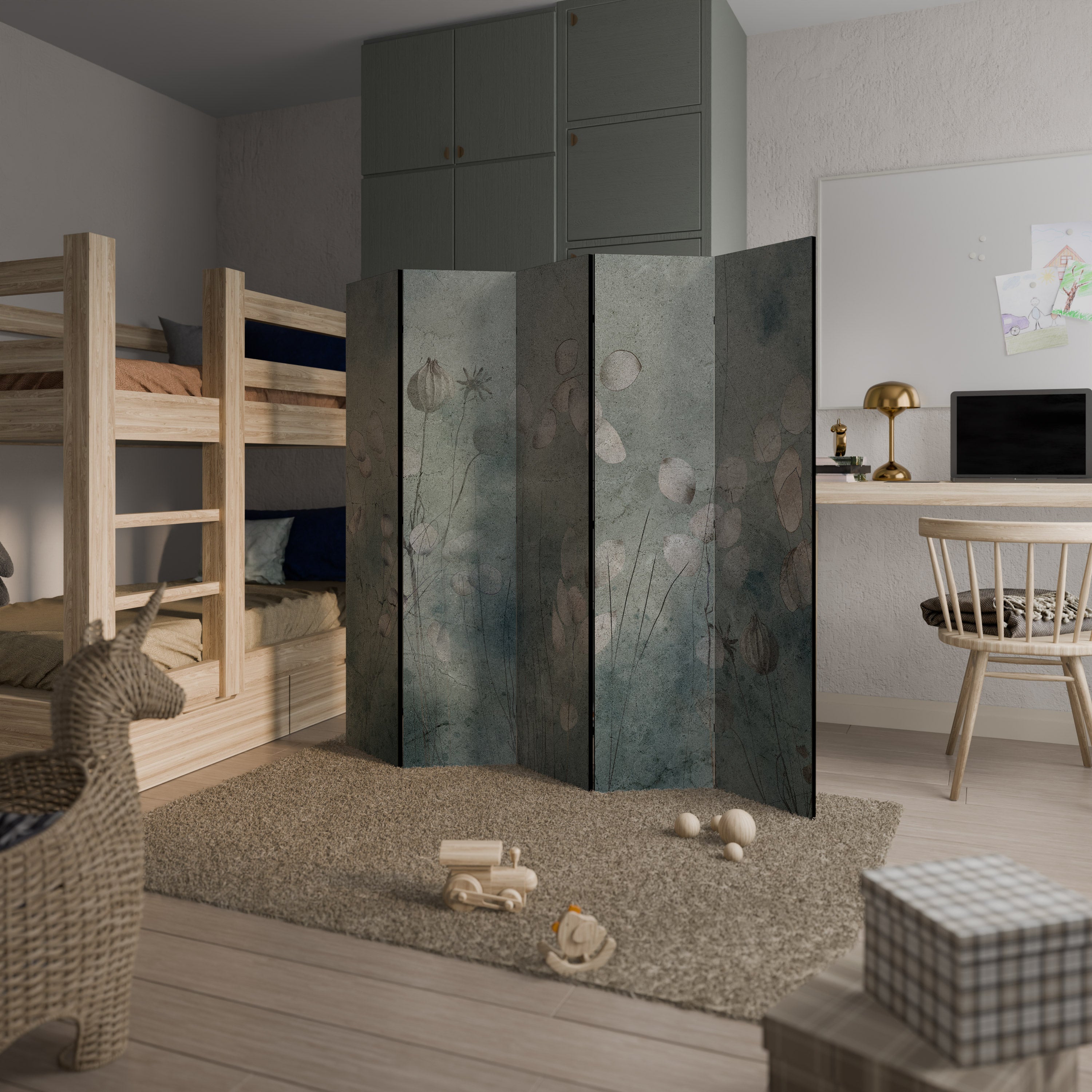 Biombo decorativo de 5 paneles NIGHT LADY