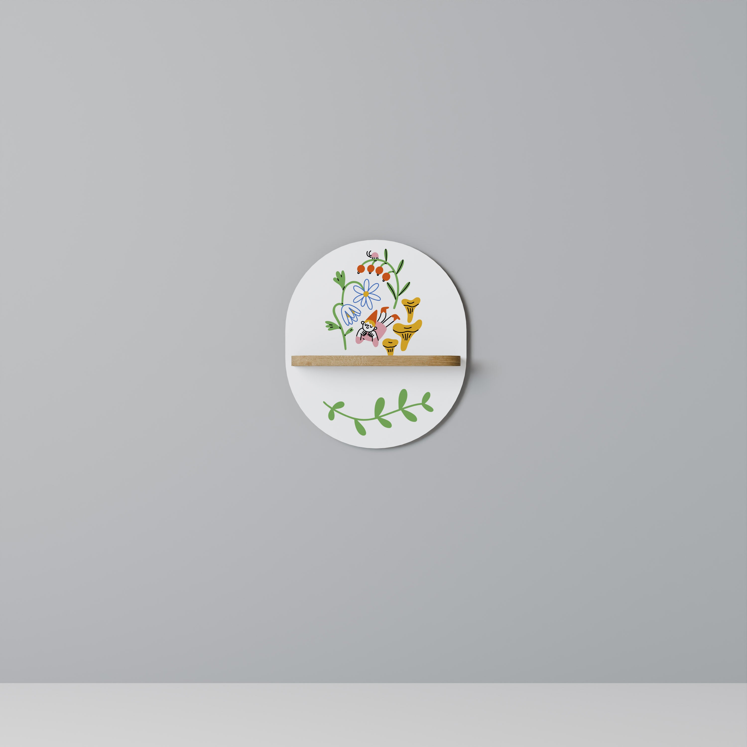 GARDEN LIFE Oval Art Shelf In Oak Effect