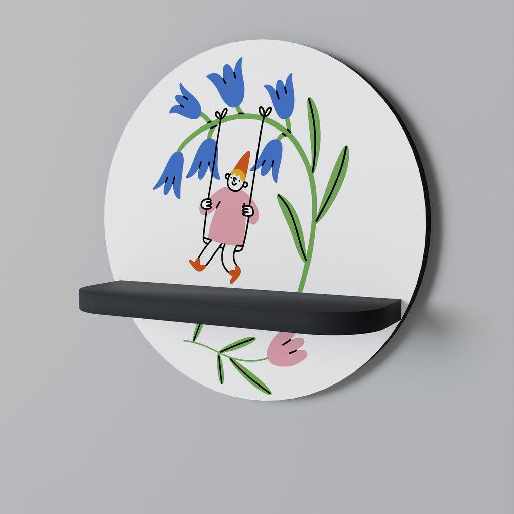 Estantería de arte redonda GARDEN JOY con acabado negro