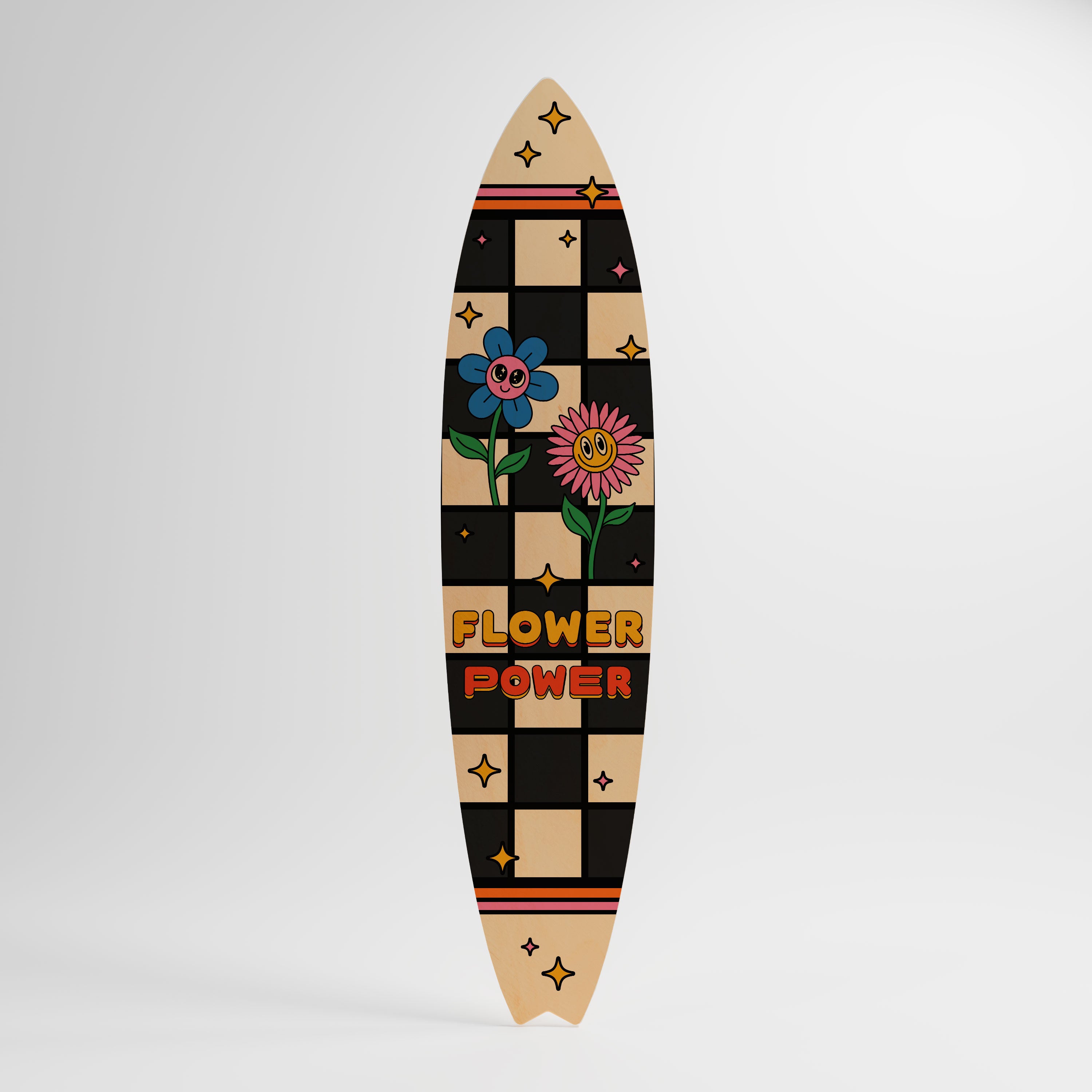 FLOWER POWER Panel decorativo de tabla de surf