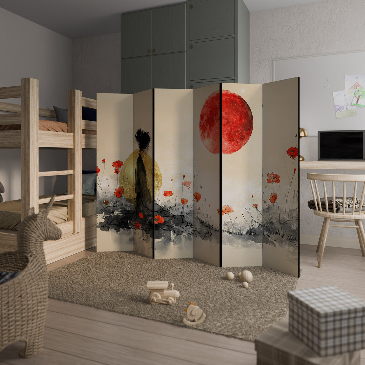 GOLDEN GLOW MEDITATION Biombo de 6 paneles