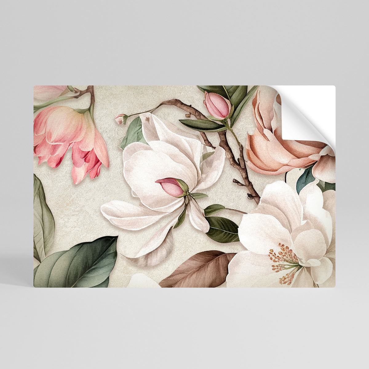 FLORAL GRACE Póster adhesivo horizontal