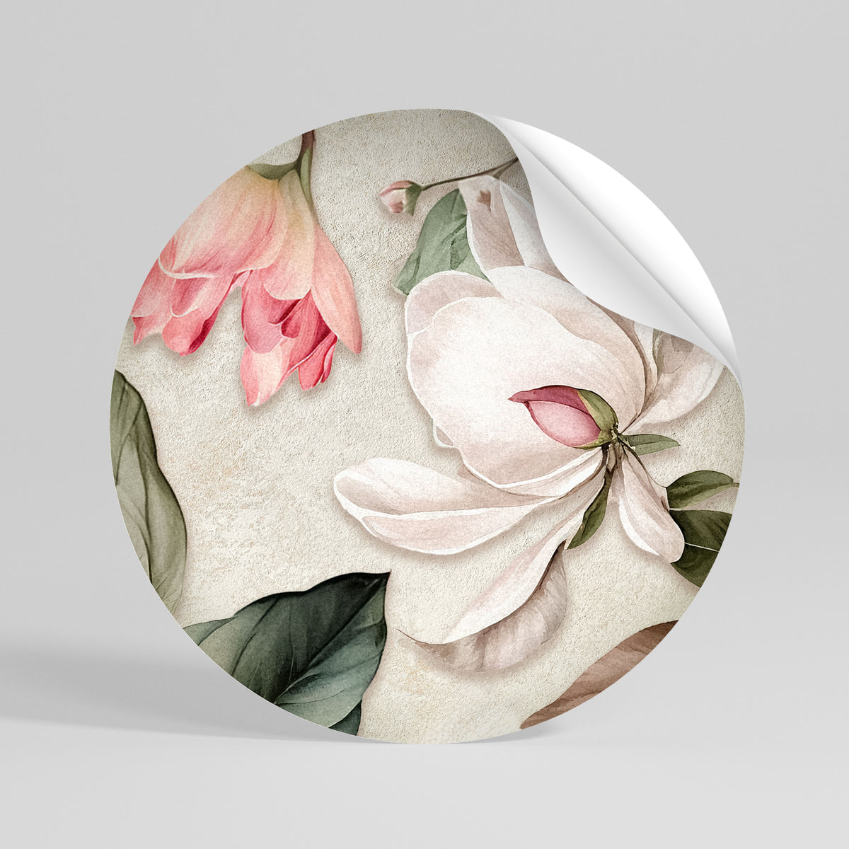 FLORAL GRACE Vinilo adhesivo redondo