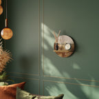 TRANQUIL FIELD Estante Redondo Decorativo en Efecto Roble