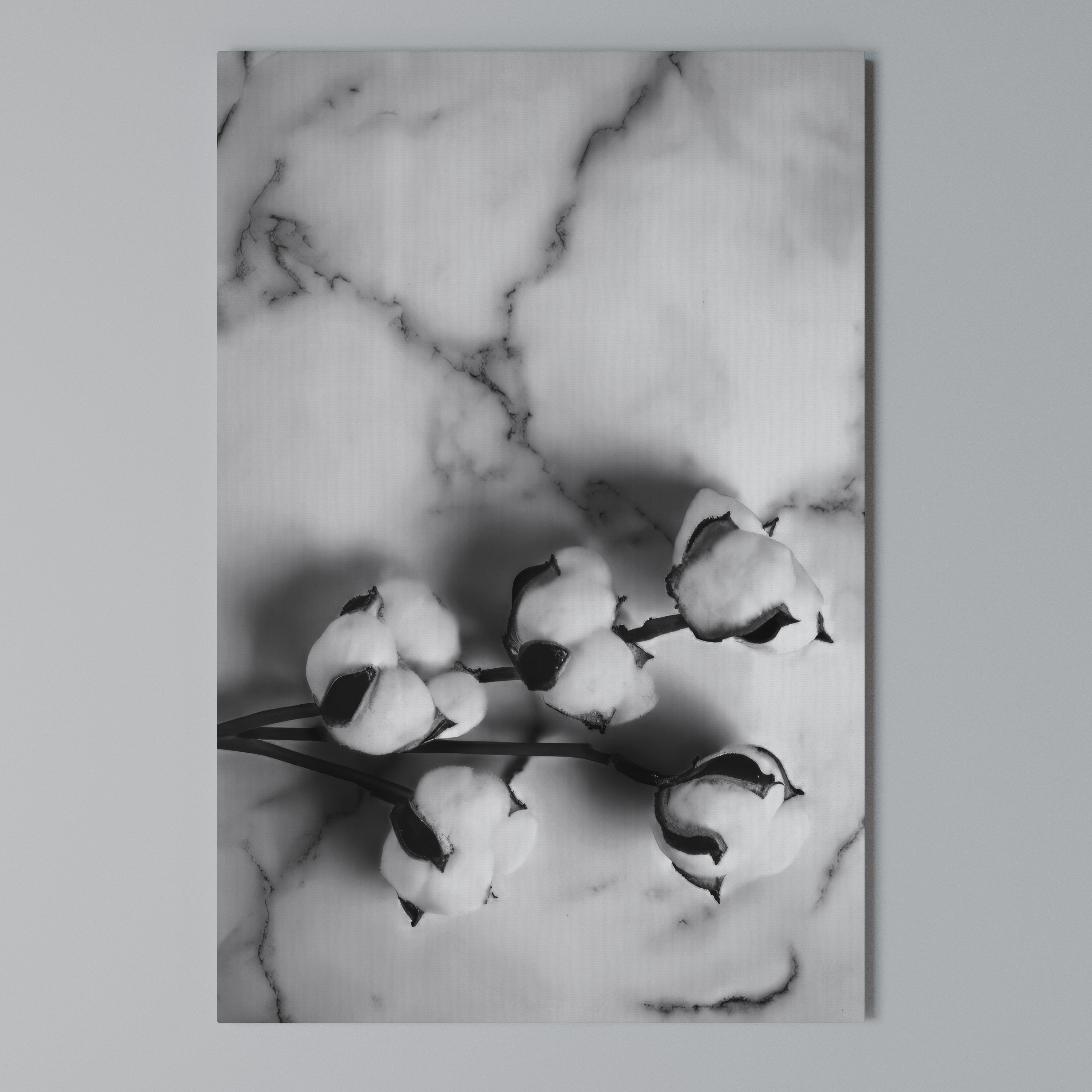 MONOCHROME COTTON DREAMS Cuadro en lienzo vertical