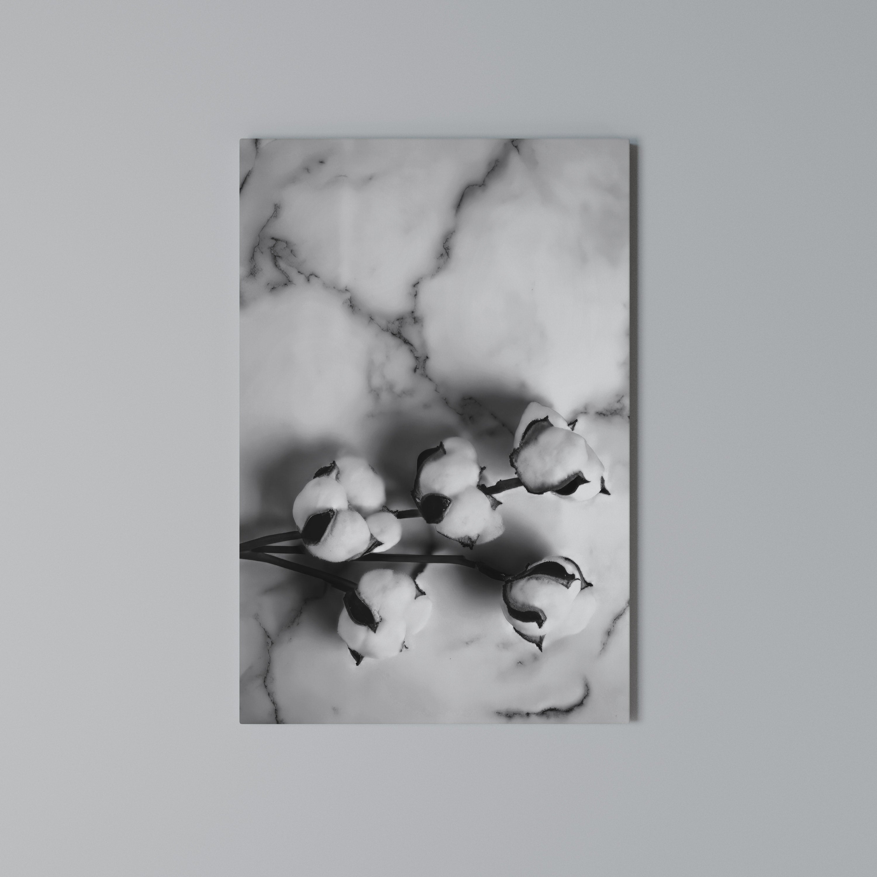 MONOCHROME COTTON DREAMS Cuadro en lienzo vertical