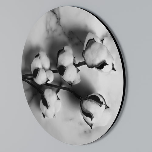 MONOCHROME COTTON DREAMS Round Wall Art