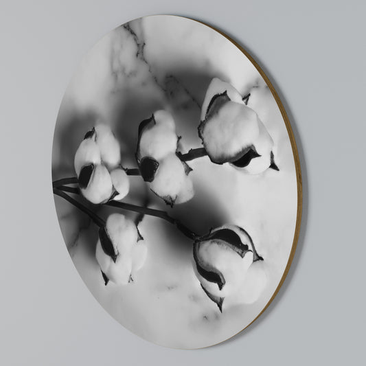 MONOCHROME COTTON DREAMS Arte de pared redondo