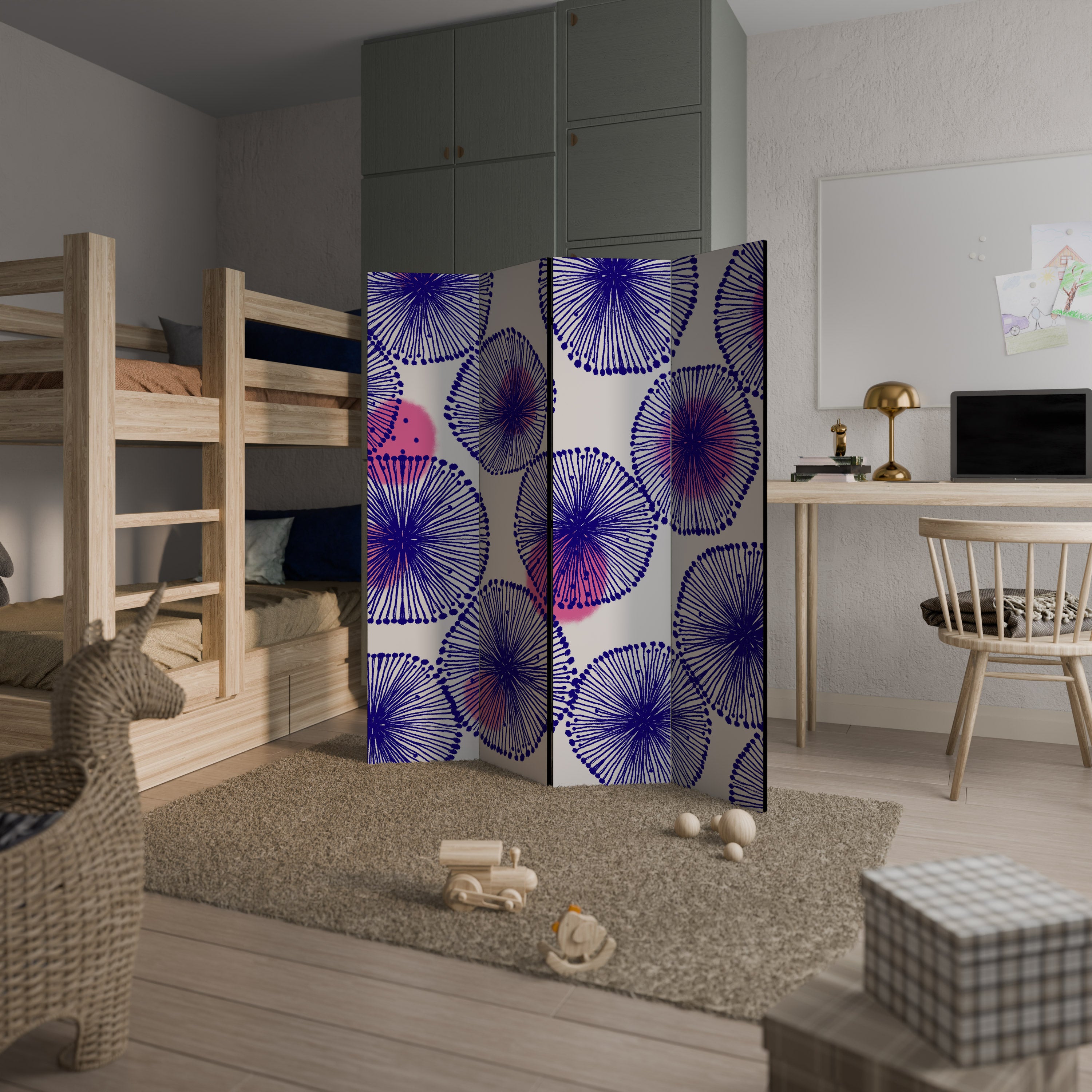 Biombo decorativo de 4 paneles MAGIC NATURE