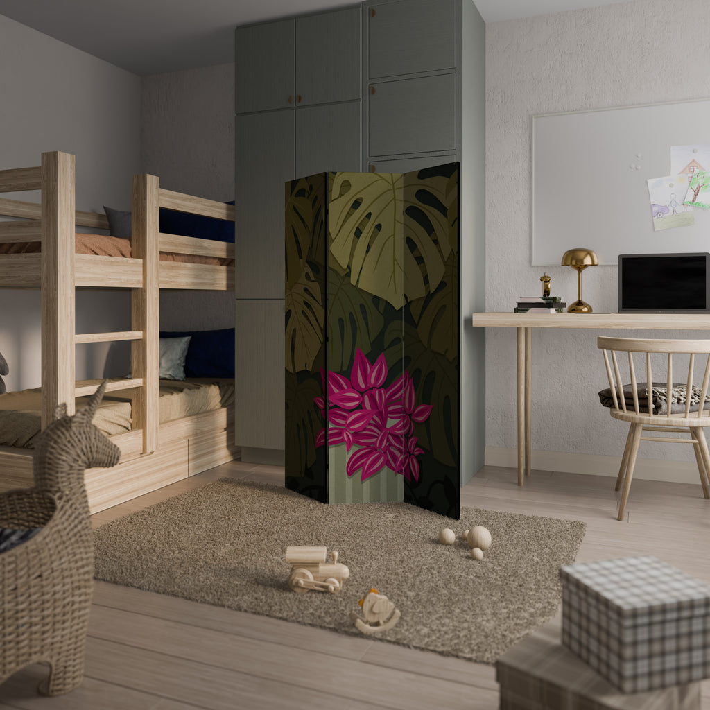 Biombo decorativo de 3 paneles TROPICAL BEAUTY