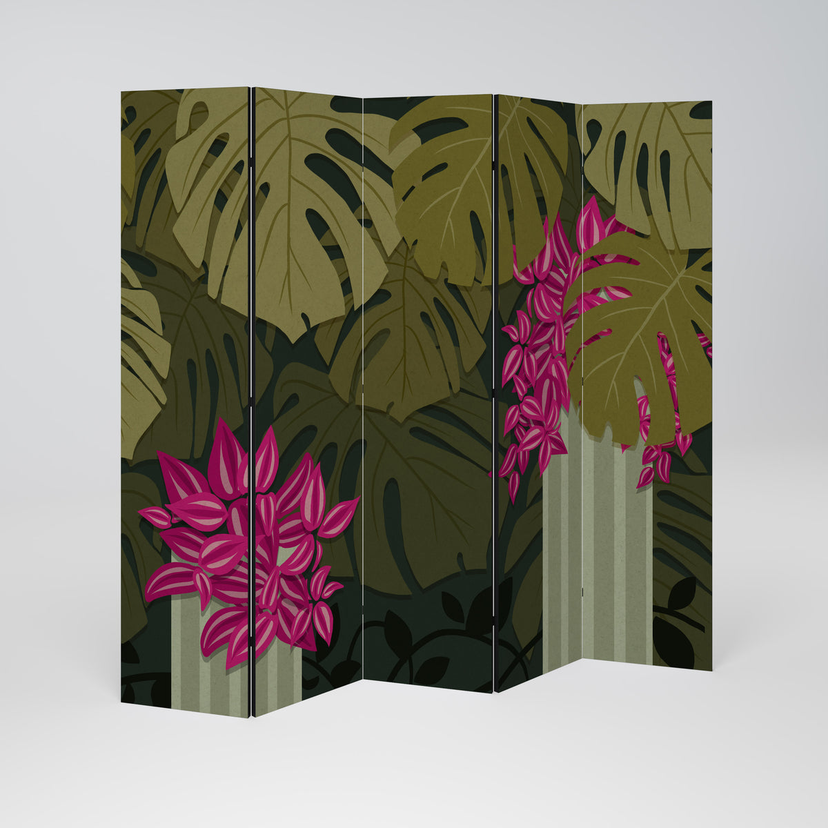 TROPICAL BEAUTY Biombo de 5 paneles