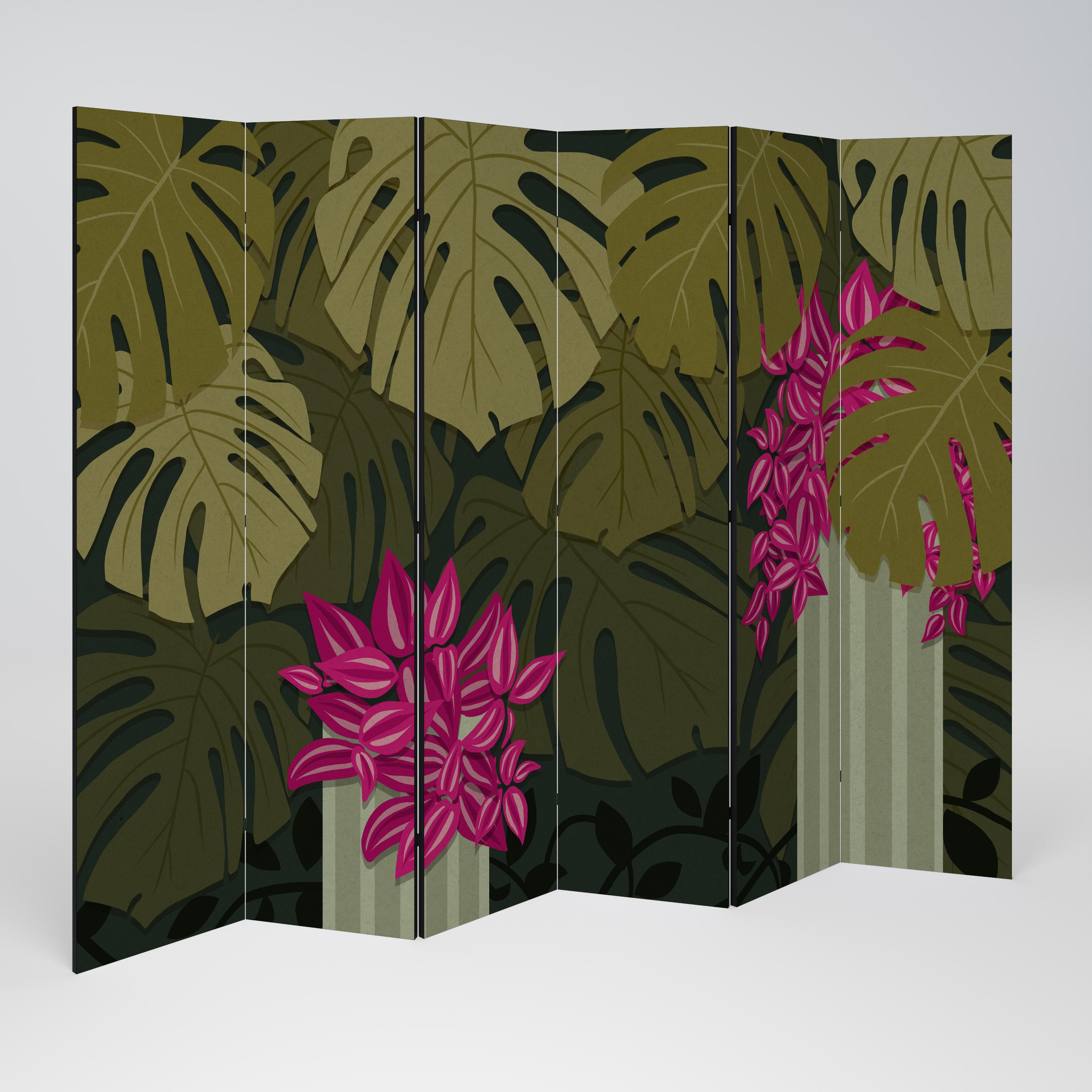 Biombo decorativo de 6 paneles TROPICAL BEAUTY
