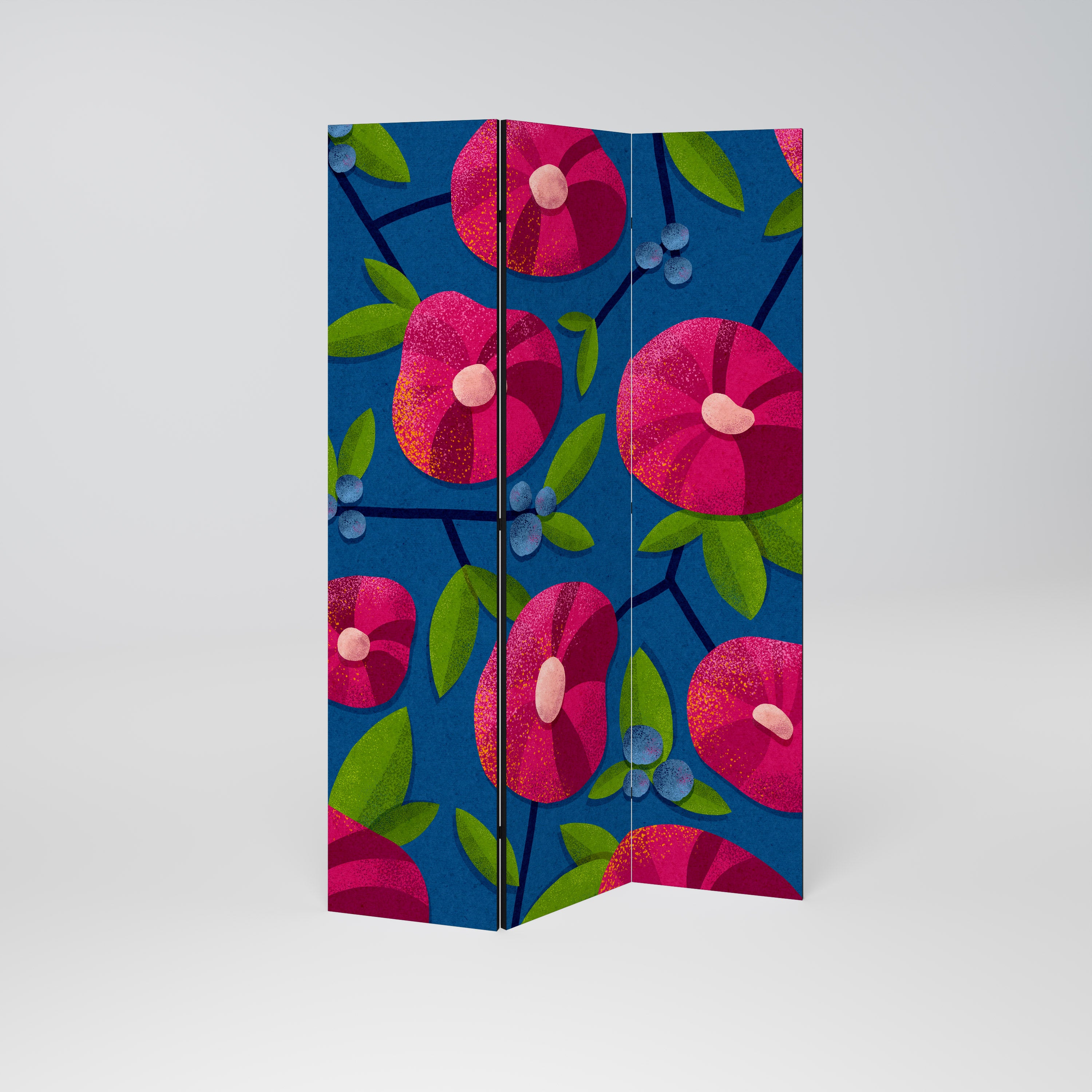 Biombo decorativo de 3 paneles PENSAMIENTOS DE PRIMAVERA