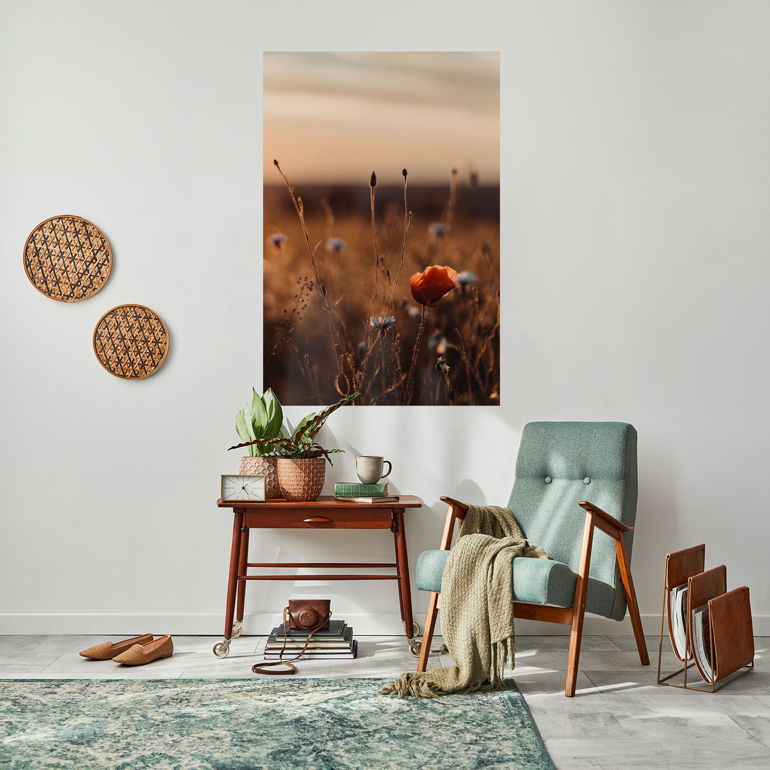GLOWING MEADOWS AT DUSK Peel and Stick Vertical Poster