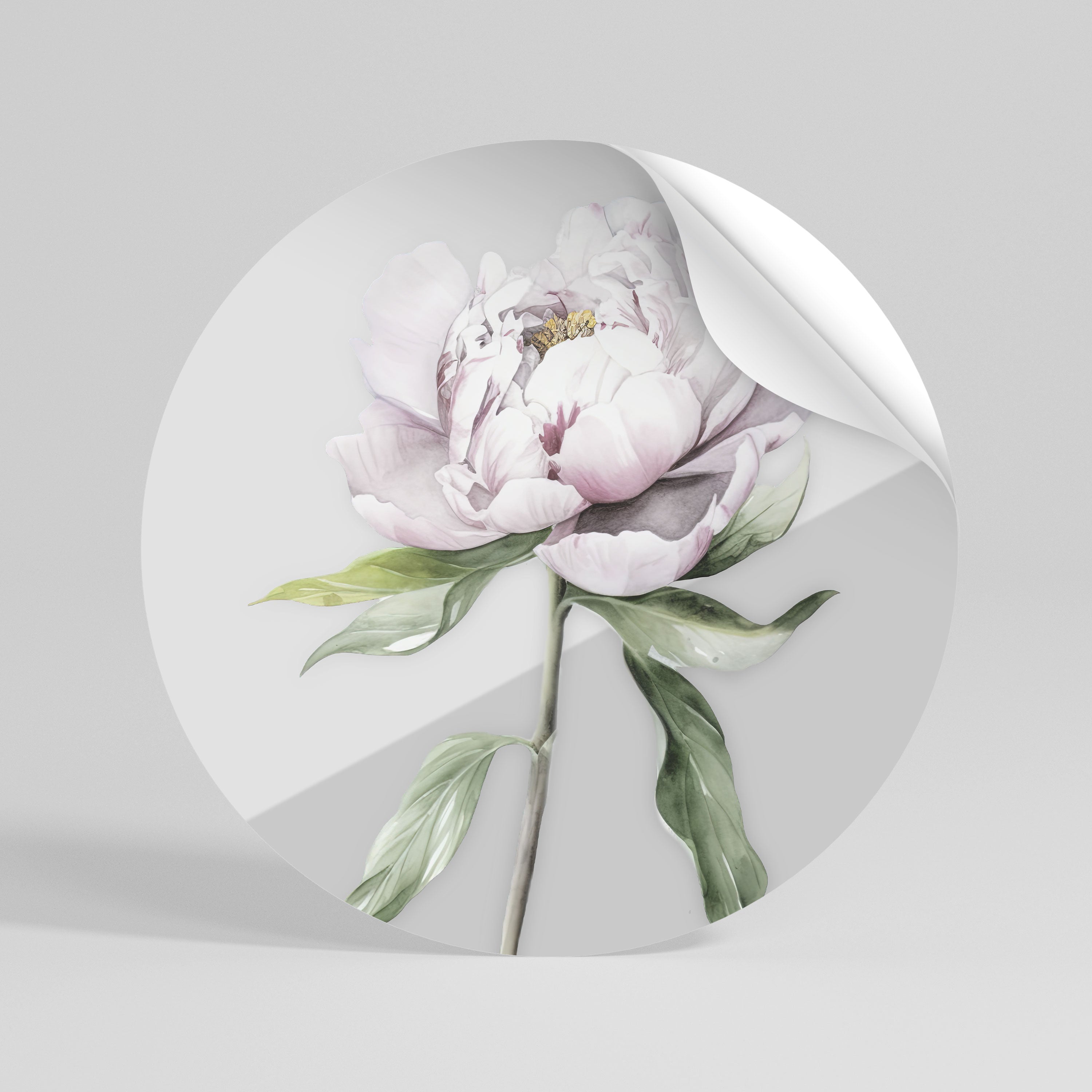 EVOCATIVE FLORAL FANTASY Peel and Stick Round Sticker