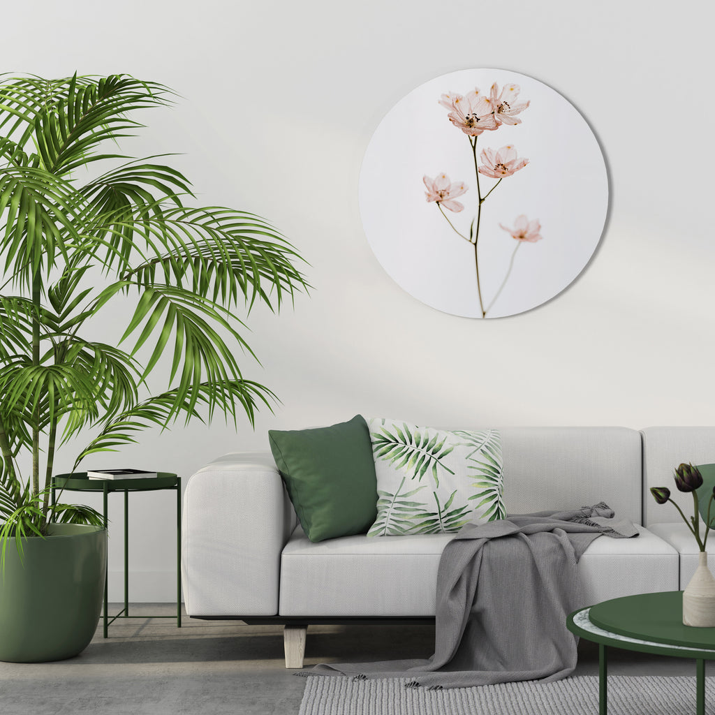 Arte de pared redondo SUSURROS DE ROSA