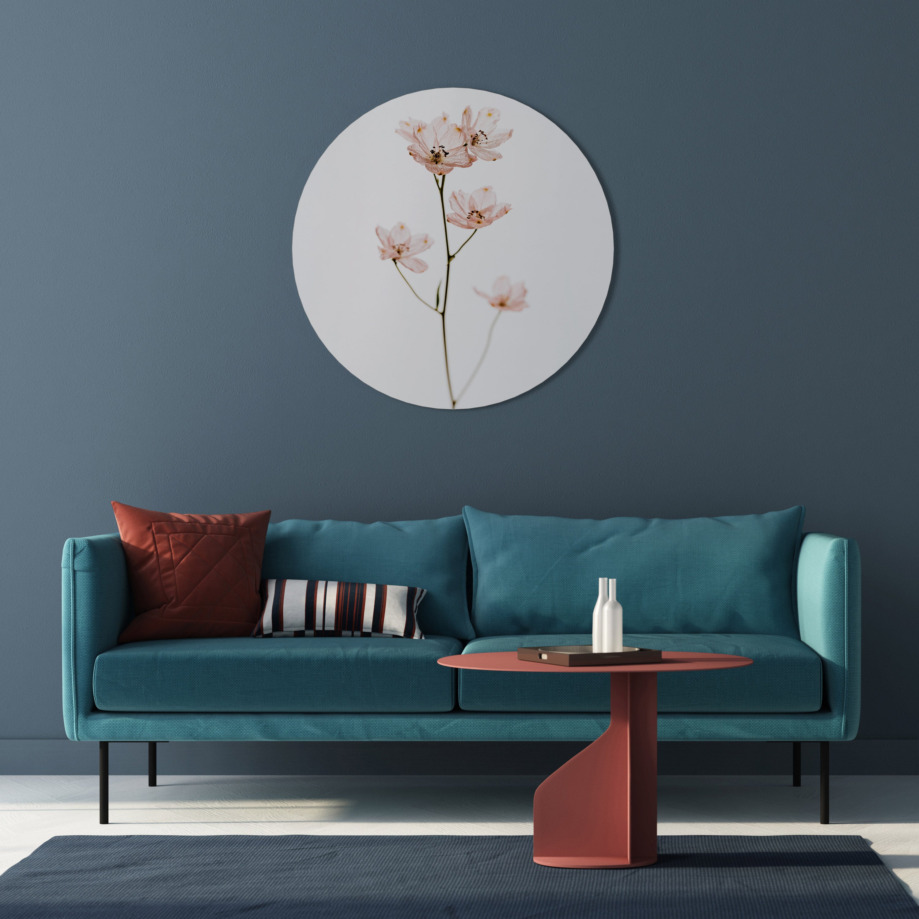 Arte de pared redondo SUSURROS DE ROSA