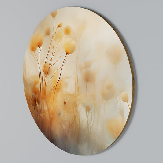 GOLDEN HUE EMBRACE Arte de pared redondo
