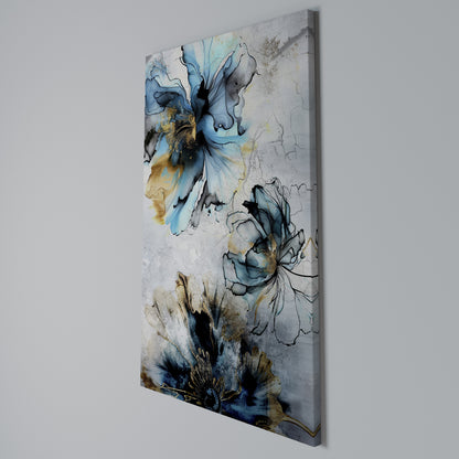 COBALT BLOSSOMS Cuadro en lienzo vertical