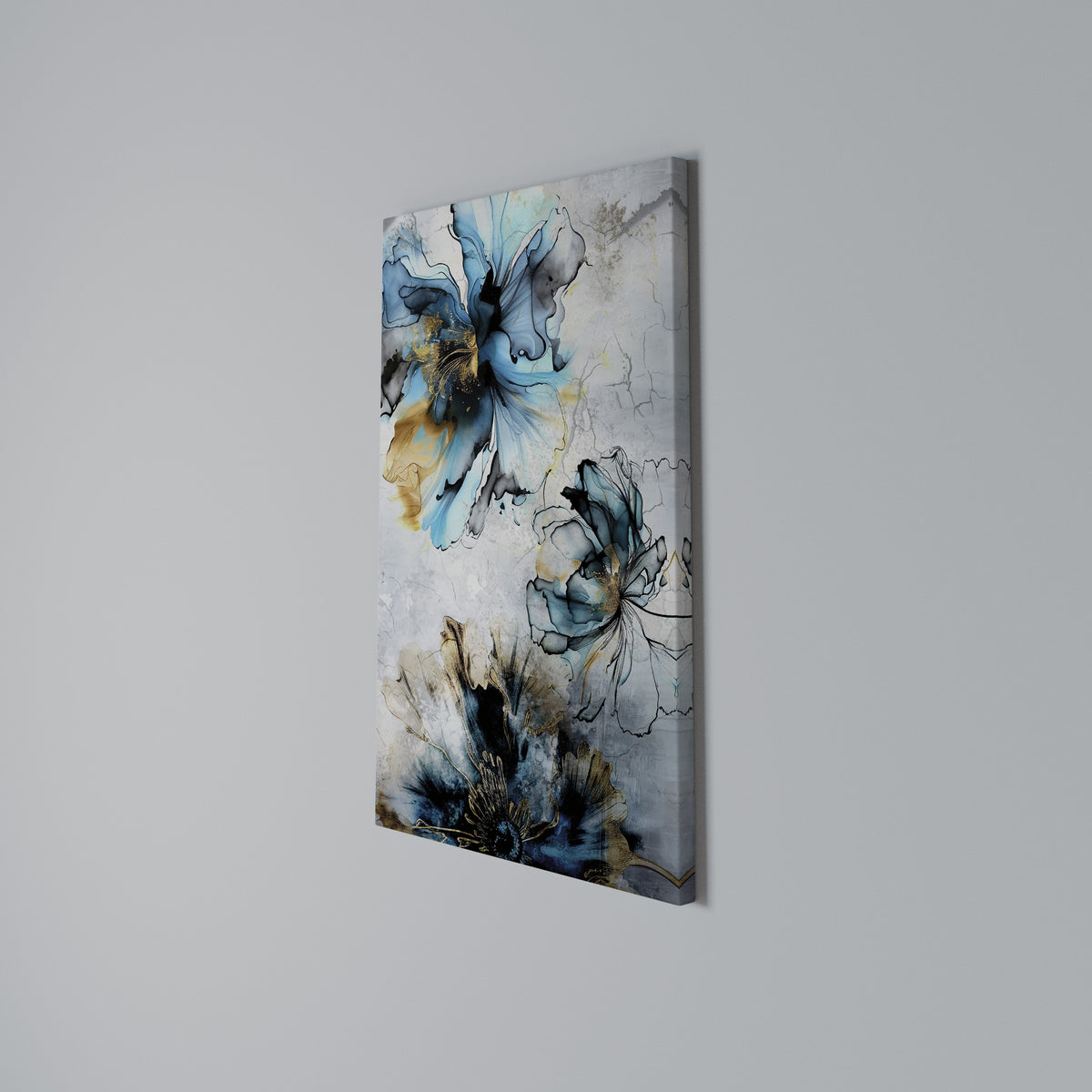 COBALT BLOSSOMS Cuadro en lienzo vertical
