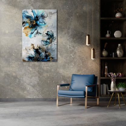 COBALT BLOSSOMS Cuadro en lienzo vertical