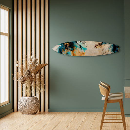 COBALT BLOSSOMS Panel decorativo de tabla de surf