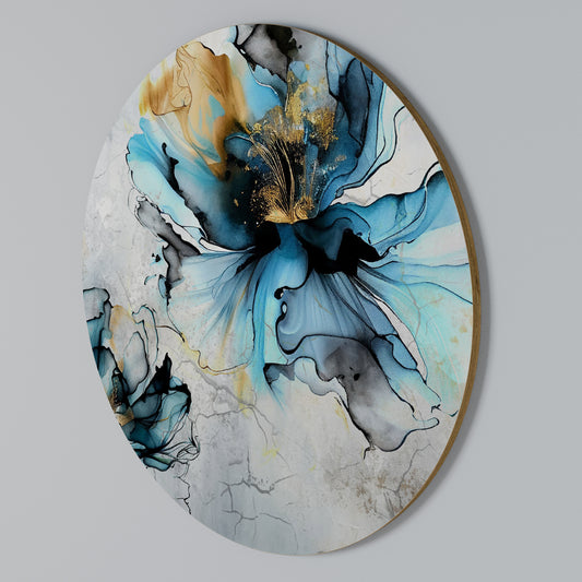 COBALT BLOSSOMS Arte de pared redondo
