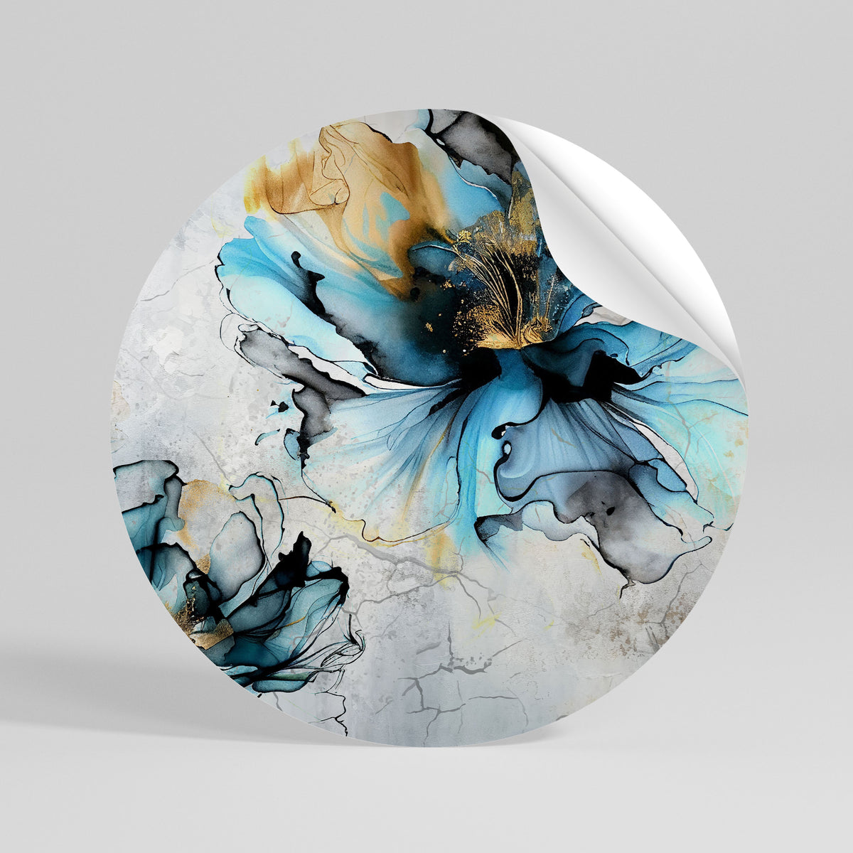 COBALT BLOSSOMS Vinilo adhesivo redondo