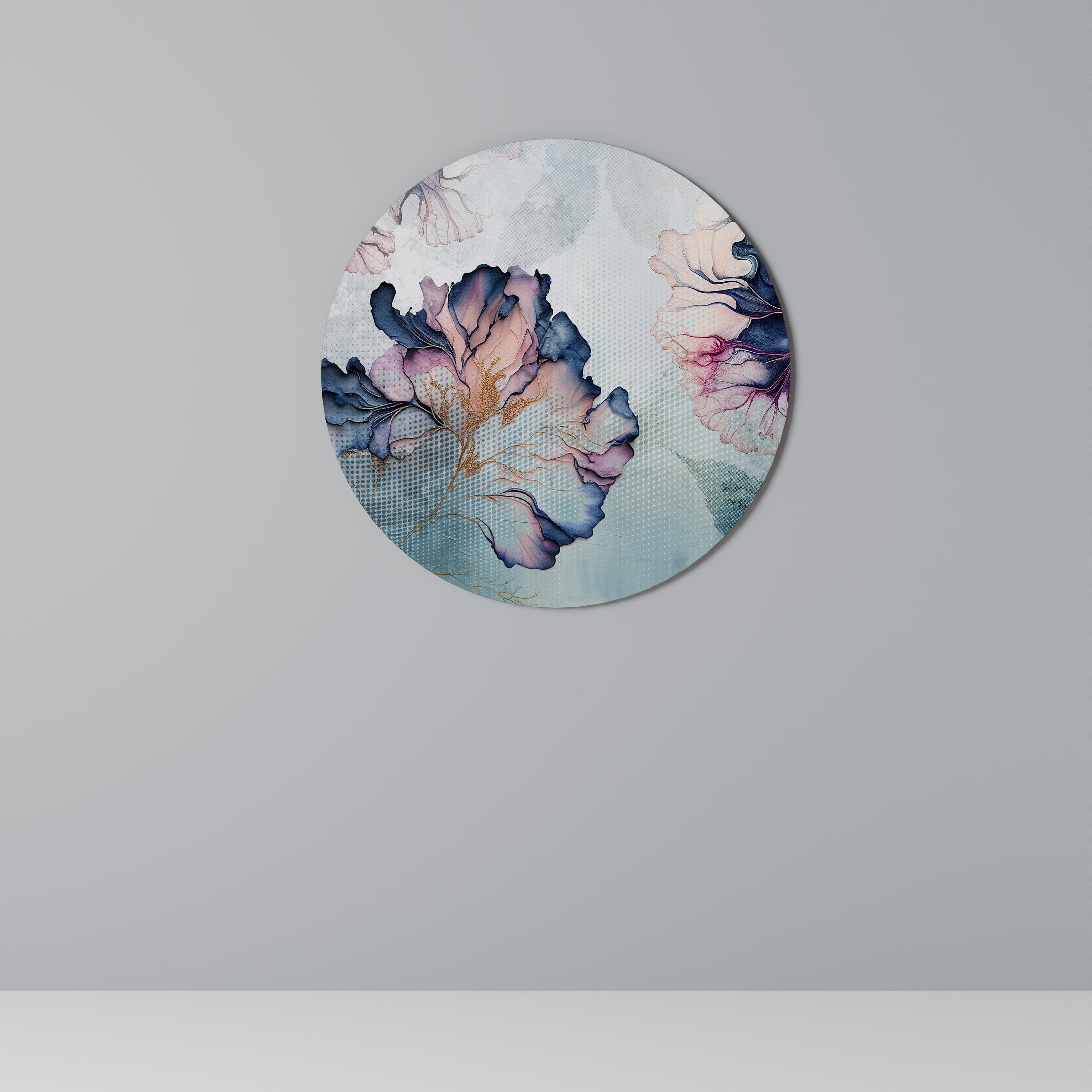 Arte de pared redondo ICY BLOSSOMS